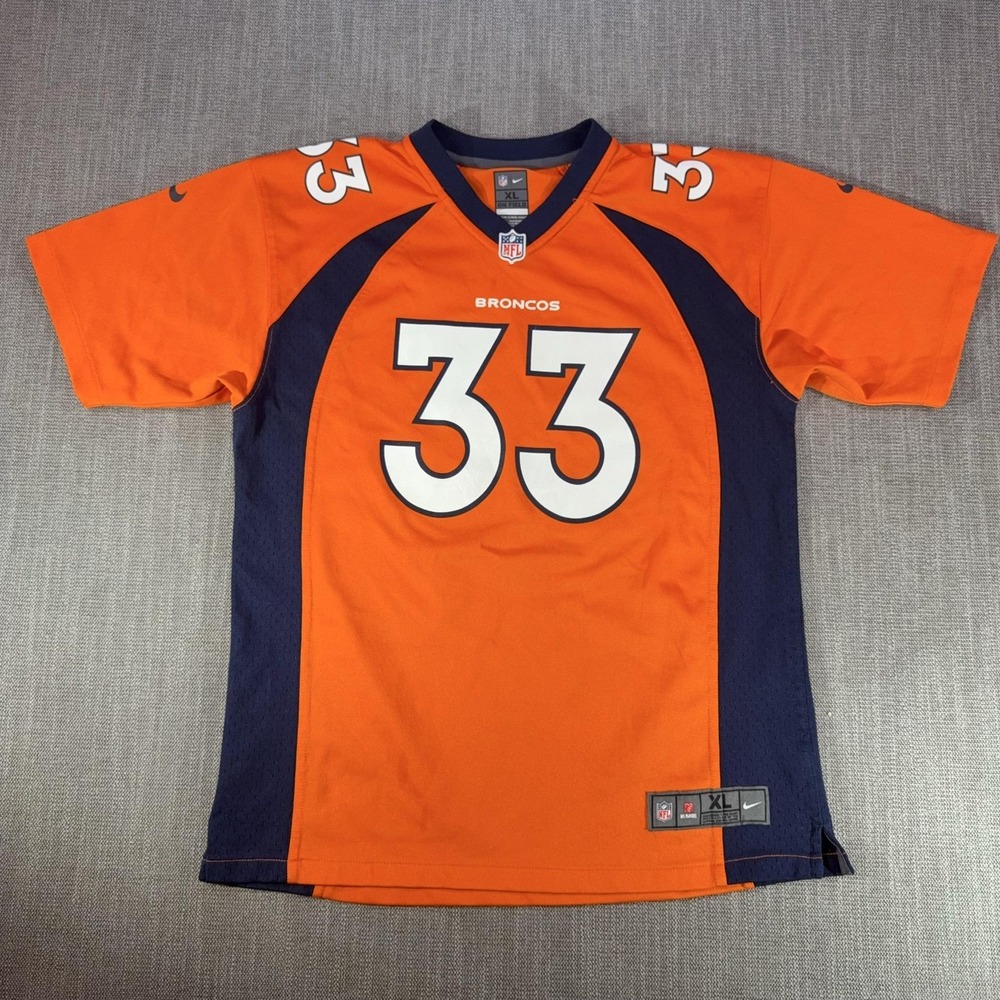 Denver Broncos Jersey Boys XL Orange NFL Football Williams 33 Nike On Field